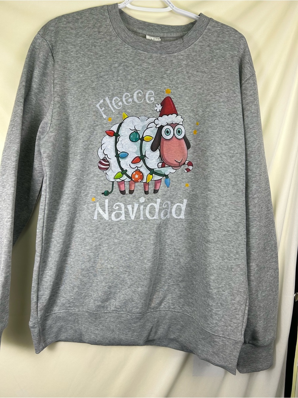 Gray 'Fleece Navidad' Graphic Crewneck Sweatshirt